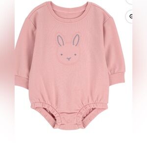 NWT Carter’s Child of Mine Pink Bunny Bodysuit Long Sleeve Baby Easter Outfit